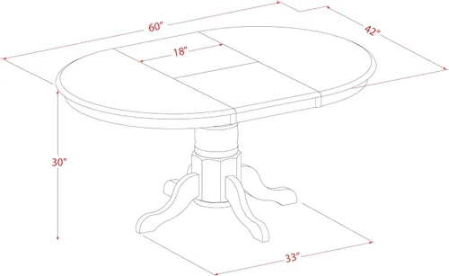 Vista 12 de East West Furniture AVAT5-BLK-C - Juego de mesa de comedor de 5 piezas para 4 personas, incluye una mesa de cocina ovalada con hojas de mariposa y 4