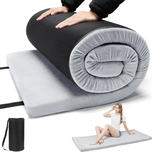 Vista 9 de Colchón de espuma para camping - Tapete enrollable portátil para dormir para coche, tienda de campaña, cuna y suelo - Impermeable, cómodo y compacto