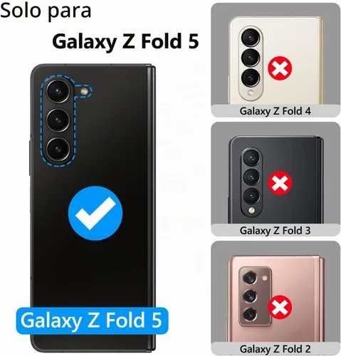Vista 2 de GBEE - Funda para Samsung Galaxy Z Fold 5 con soporte y protector de pantalla, color negro Card Holder & Sliding Camera Cover & Hinge Protection &