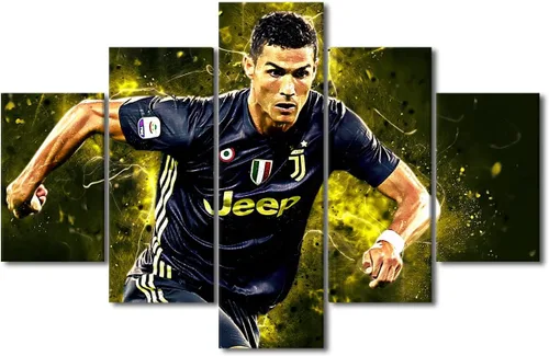 Vista 42 de TUMOVO Lienzo decorativo para pared, cuadro de Cristiano Ronaldo, cuadros de club de fútbol, impresiones en lienzo, póster de arte de pared, arte