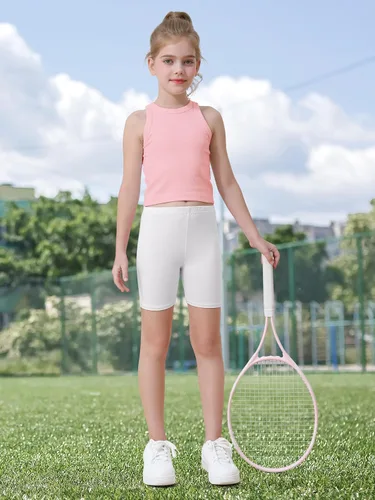 Vista 6 de Resinta Paquete de 6 pantalones cortos de ciclismo para niñas, ropa de verano, multicolor