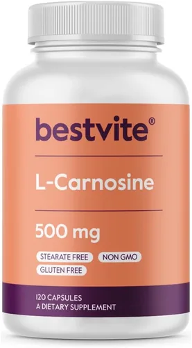 Vista 8 de BESTVITE L-Carnosina 500mg (240 cápsulas) (120x2) Sin rellenos - Sin estearatos - Sin OMG - Sin gluten