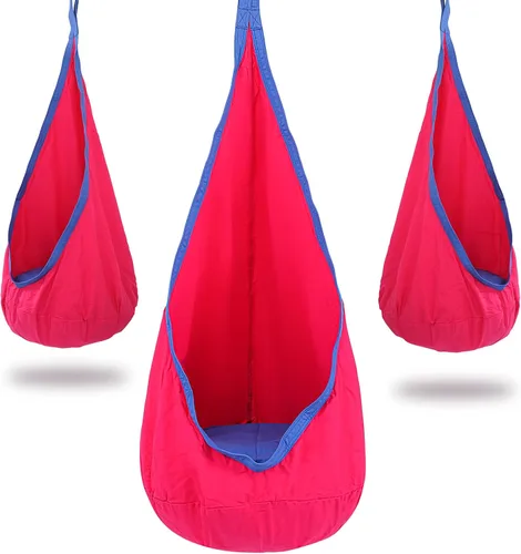 Vista 9 de YAERSI Silla de hamaca infantil de algodón con cojín inflable de PVC