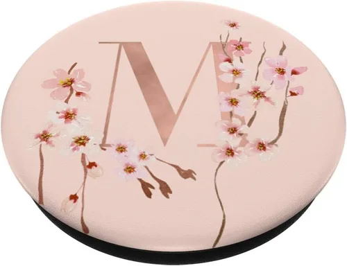 Vista 2 de Cherry Blossom - Soporte para teléfonos y tabletas, diseño de flor japonesa, Negro