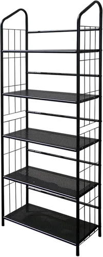 Vista 2 de Legacy Decor Estante de metal para libros, estante de utilidad, estante abierto para dormitorio, oficina, despensa, lavandería, cocina y garaje