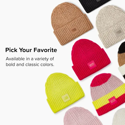 Vista 4 de UGG Gorro de punto acanalado grueso para mujer