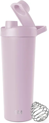 Vista 21 de Simple Modern - Botella agitadora de acero inoxidable con bola de 24 onzas Taza metálica aislada para mezclas de proteínas, batidos y Negro