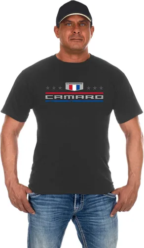 Vista 8 de JH DESIGN GROUP Camiseta Chevy Camaro con cuello redondo para hombre, diseño de estrellas y bares, 2