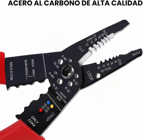 Vista 3 de KAIWEETS Pelacables 10-22 AWG Empalmador de Cables Pelacables Herramienta Multipropósito para Pelar Cables Alicates de Alambre Eléctrico