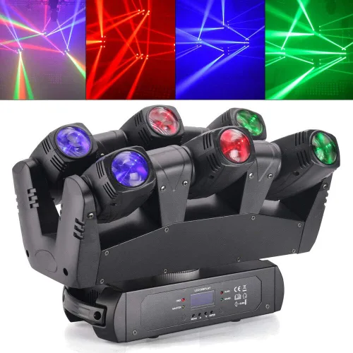 Vista 2 de 110W 6 cabezas Sharpy Beam RGBW LED cabeza móvil araña luz etapa