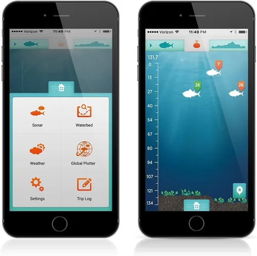 Vista 5 de Reelsonar iBobber - Buscador de peces inalámbrico portátil Bluetooth con medidor de profundidad, rango de profundidad de 41 metros, vida útil
