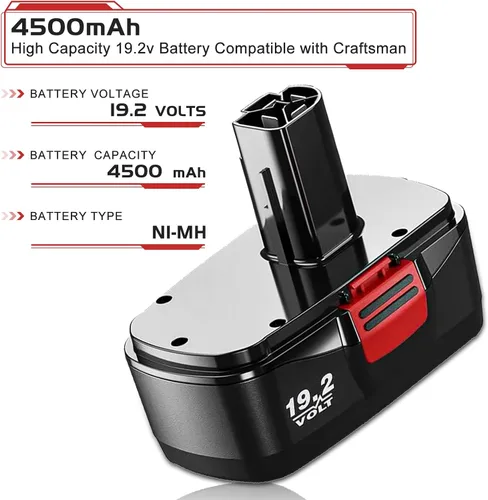 Vista 2 de Paquete de 2 repuestos C3 actualizados a 4500mAh para Craftsman 19.2V batería Ni-MH compatible con batería Craftsman 19.2V 315.115410 315.11485