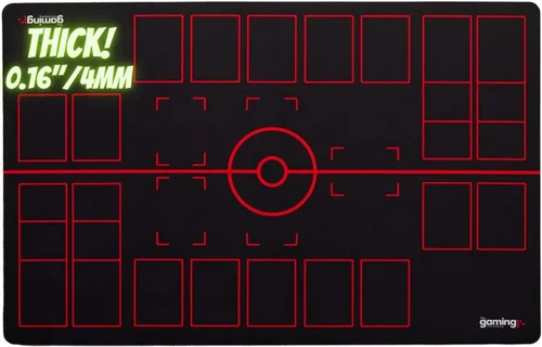 Vista 5 de The Gaming Mat Company Tapete de juego para 2 jugadores para juego de cartas coleccionables de Pokémon. 28 x 18 x 0.16 pulgadas, tapete de juego