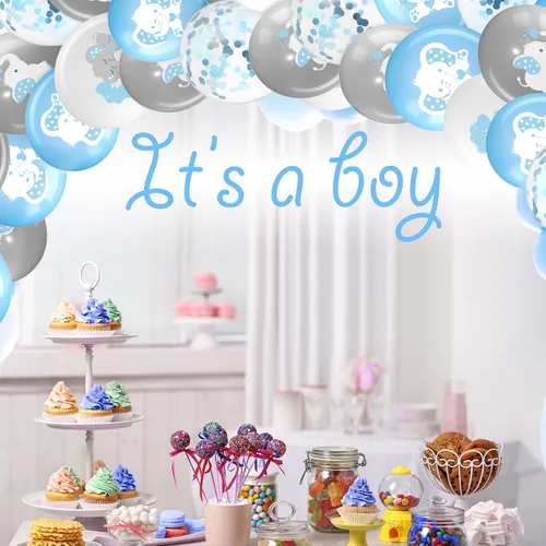 Vista 7 de Aoriher 45 globos de elefante de 12 pulgadas, globo de elefante para baby shower, para bebés, niños y niñas, revelación de género, suministros