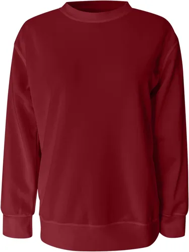 Vista 4 de Sudaderas de otoño para mujer, sudaderas casuales con cuello redondo y manga larga, lindas camisetas tipo túnica holgadas