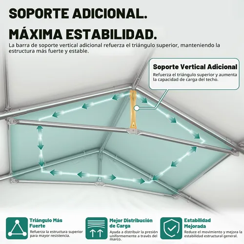 Vista 3 de GARTOO Carpa para Fiestas y Cochera de 13' x 26' - Cenador Resistente para Bodas al Aire Libre con 4 Bolsas de Arena, Toldo de Refugio para Eventos