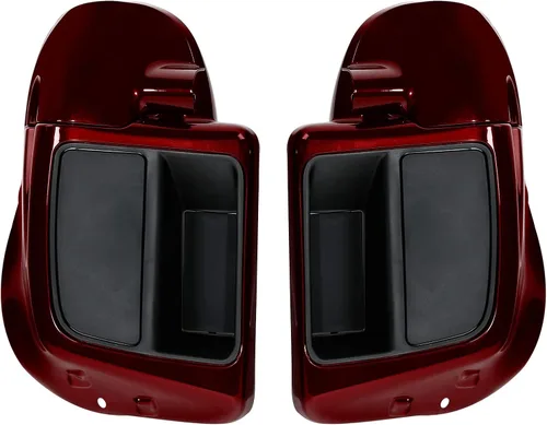 Vista 11 de Carenados para motocicletas para Harley, SLMOTO Carenado inferior ventilado negro vívido para piernas con altavoces de 6.5" y rejillas para Harley