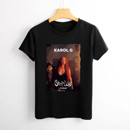 Vista 3 de Camiseta casual para mujer, camisetas gráficas de moda, cuello redondo, camisetas de verano