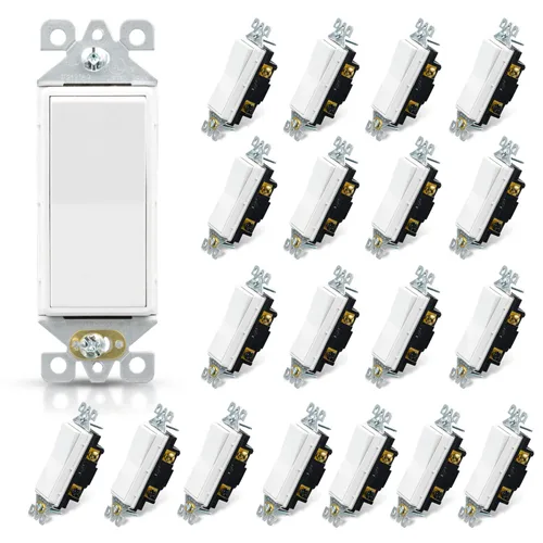 Vista 10 de Elegrp Interruptor de luz, 3 vías, 15 amperios, 120-277 voltios, reemplazo de pared de paleta basculante, corriente alterna, autopuesta a tierra