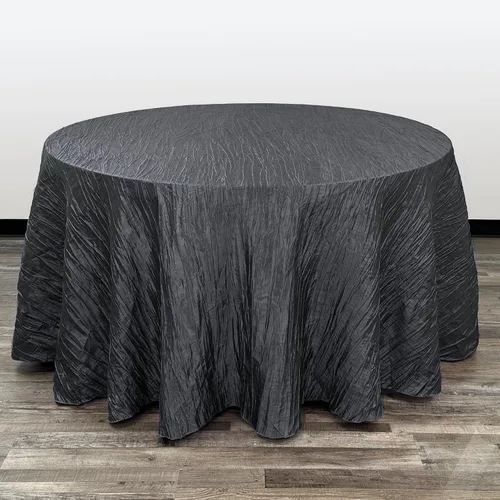 Vista 43 de YOUR CHAIR COVERS - Mantel redondo de 90 pulgadas con arrugas color rubor de tafetán – Elegante mantel brillante para bodas, fiestas y eventos