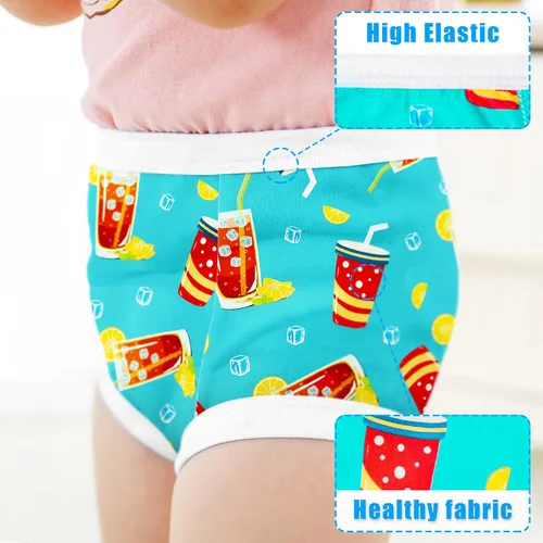 Vista 4 de Max Shape 4 paquetes de ropa interior de entrenamiento para niñas con capa absorbente de cena, pantalones reutilizables de entrenamiento para el Dona