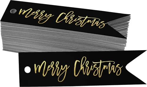 Vista 34 de Etiquetas colgantes con texto en inglés «Merry Christmas» para botellas de papel de aluminio, paquete de 50 unidades Aqua Blue