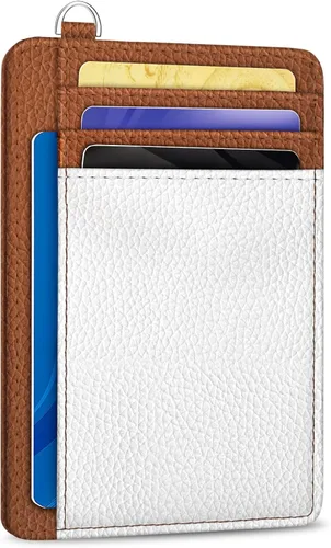Vista 7 de Yonlevres Cartera delgada para tarjetas de crédito, cartera RFID para mujer, bolsillo frontal, soporte para tarjetas pequeñas, estuche para tarjetas