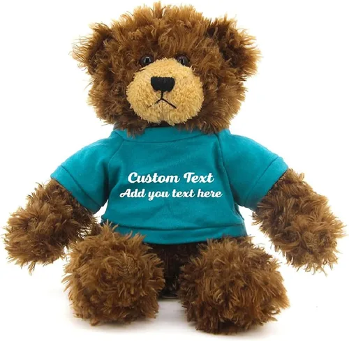 Vista 4 de Oso Brandon de chocolate personalizado – Juguete de peluche personalizado de 12 pulgadas – Regalo perfecto de oso personalizado para graduación, San
