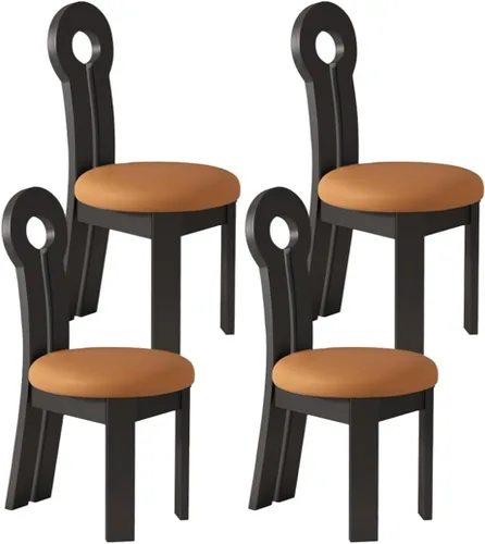 Vista 39 de YVYKFZD Dining Chairs Set, Solid Wood Dining Room Chair, Upholstered Kitchen Chairs, Unique Key-Shaped Living Room Chair, for Offices Bedroom Study