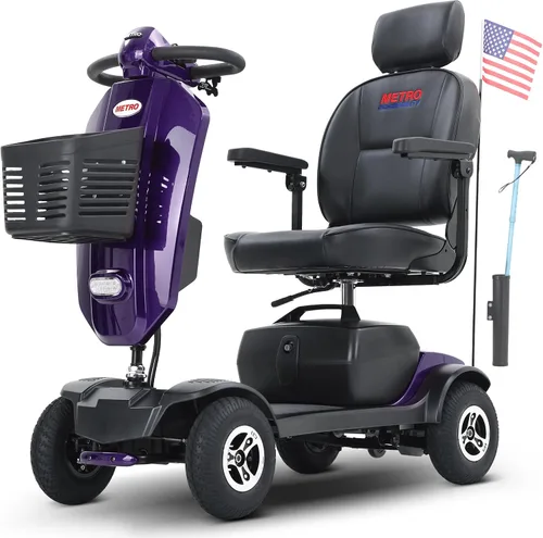 Vista 26 de Metro Mobility Scooter, scooter de movilidad de 4 ruedas para adultos/personas mayores, capacidad de 300 libras, con cargador y 2 baterías Negro