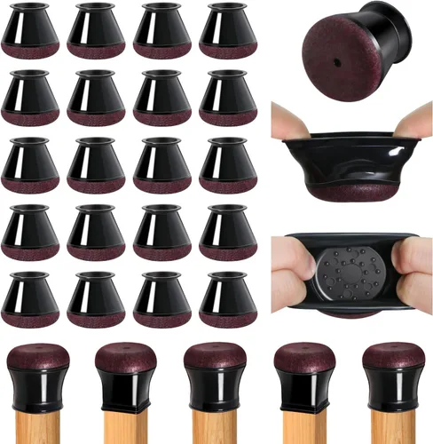 Vista 9 de OCONDA 20 Pcs Chair Leg Floor Protectors, Fit Diameter: 9/16" to 12/16" Transparente-20 piezas