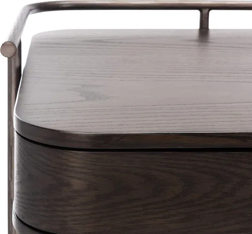 Vista 7 de SAFAVIEH Couture Home Collection Ferrell - Escritorio moderno con 2 cajones de nogal oscuro