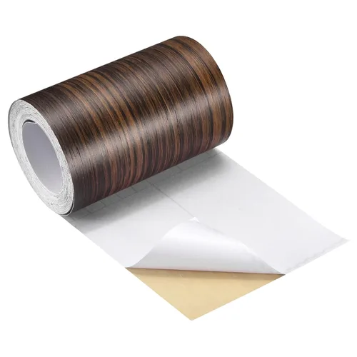 Vista 18 de uxcell Cinta de grano de madera, 1.97 pulgadas x 16.41 pies, adhesivo de papel de pared autoadhesivo para pared, esquina, mesa, puerta, sofá, Marrón