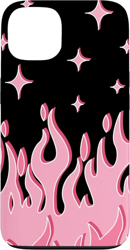 Vista 7 de Lindo patrón de llama rosa Grafitti Flames Pastel Goth Case para iPhone 17