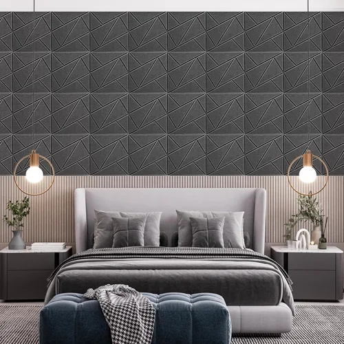 Vista 9 de Art3dwallpanels Paquete de 12 Paneles Acústicos de 12" X 12" Paneles de Pared Insonorizantes Autoadhesivos Amortiguadores de Sonido, Decoración