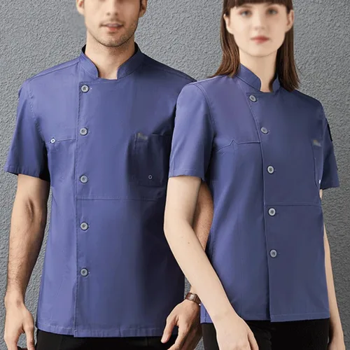Vista 6 de Verano Manga Corta Unisex Chef Abrigo Cocina Chef Uniforme Transpirable Ropa de Trabajo Ropa de Cocinar Chaqueta de Chef