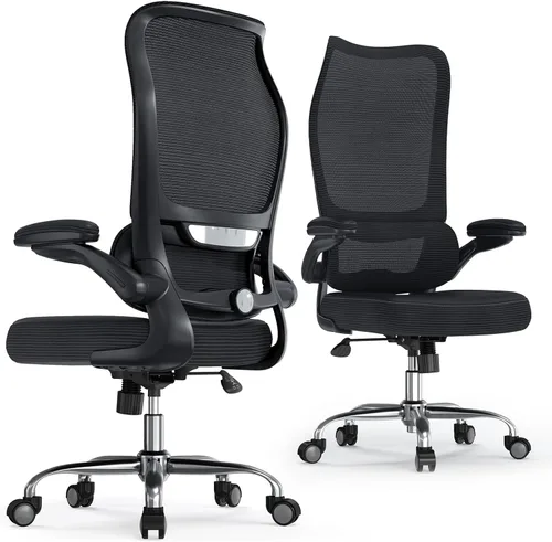 Vista 54 de TRALT - Silla de oficina ergonómica con soporte lumbar, color beige, 1