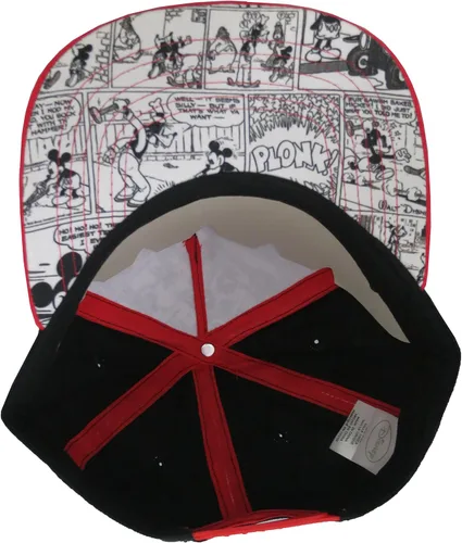 Vista 4 de Disney Mickey Mouse Comics - Gorra de béisbol para adultos color rojo y negro