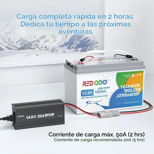 Vista 6 de Redodo - Batería de ciclos profundos LiFePO4 de 12 V y 100 Ah