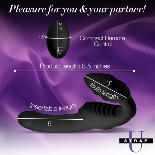 Vista 4 de Pro Rider 9X Correa de silicona vibratoria sin tirantes con control remoto