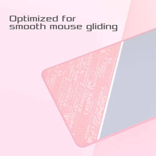 Vista 4 de ASUS ROG Sheath PNK - Alfombrilla de mouse extendida para juegos de edición limitada, superficie ultra lisa para control preciso del mouse