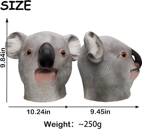 Vista 4 de ifkoo - Máscara de Koala de látex para disfraz de Halloween
