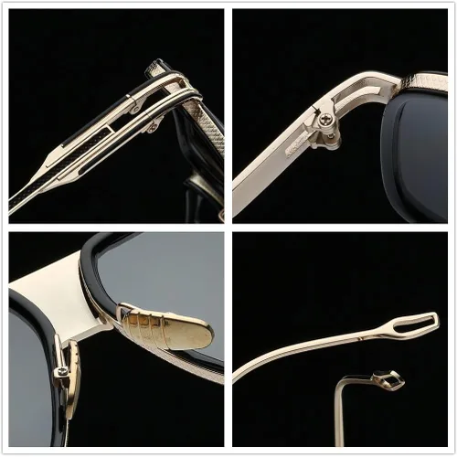 Vista 7 de Gobiger - Lentes de sol estilo aviador para hombres, lente con 100% protección UV, marco de aleación con estuche