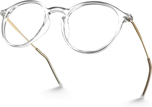 Vista 12 de VISOONE Round Lightweight Blue Light Blocking Glasses Women Men Fashion Cute Thin Eyewear Niko