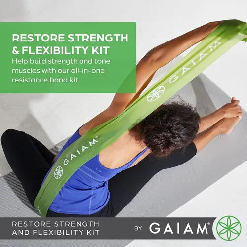 Vista 2 de Gaiam Juego de bandas de resistencia para restaurar la fuerza y la flexibilidad