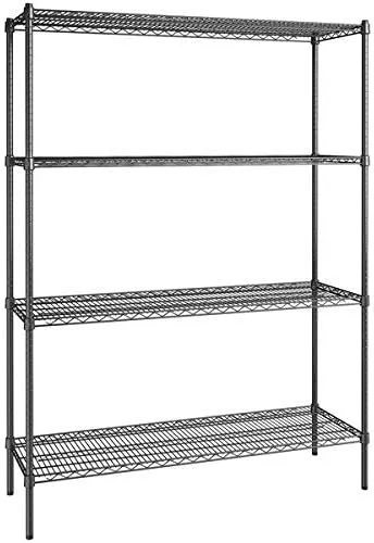 Vista 149 de Kit de 4 estantes de epoxi verde NSF de 21 x 72 pulgadas con postes de 86 pulgadas, estantería de almacenamiento resistente, kit de estantería