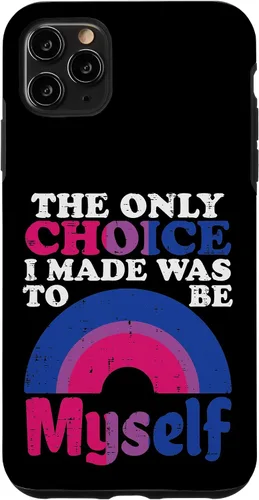 Vista 11 de Funda LGBTQ para iPhone 13 Pro Only Choice I Made Be Myself Bisexual Bi Pride Flag