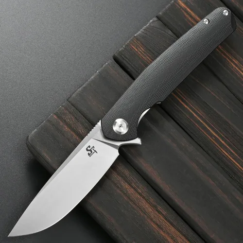 Vista 2 de Sitivien Cuchillo plegable ST102, hoja de acero D2+cuchillo de bolsillo con mango G10, cuchillo de herramienta EDC para exteriores, campamento
