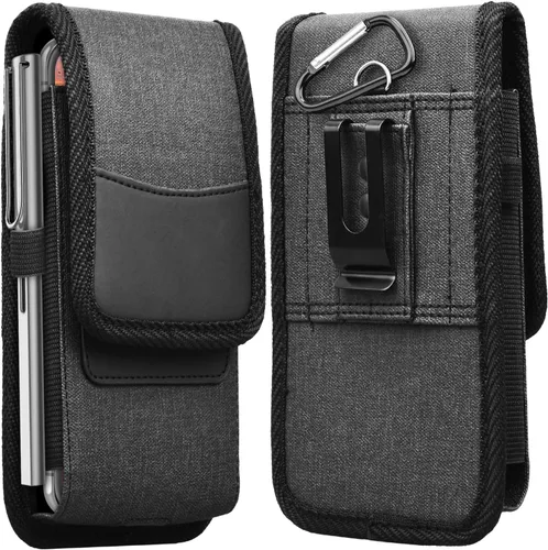Vista 10 de Funda para teléfono con clip para cinturón, bolsa de transporte de PU de alta calidad con soporte para tarjetas de bloqueo RFID, funda magnética