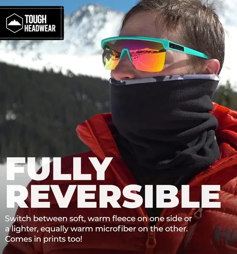 Vista 4 de Tough Headwear Neck Warmer - Winter Fleece Neck Gaiter, Ski Tube Scarf & Snowboard Half Face Mask, Face Cover for Men & Women